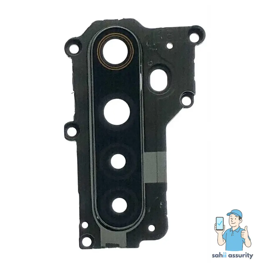 Camera Lens Glass with Frame for Realme 6 Black thumbnail